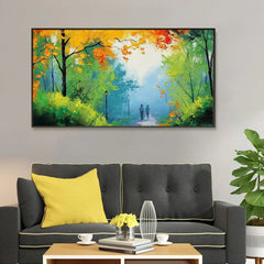 Walk in The Park Relaxing Big Panoramic Canvas Wall Painting - All India Decor