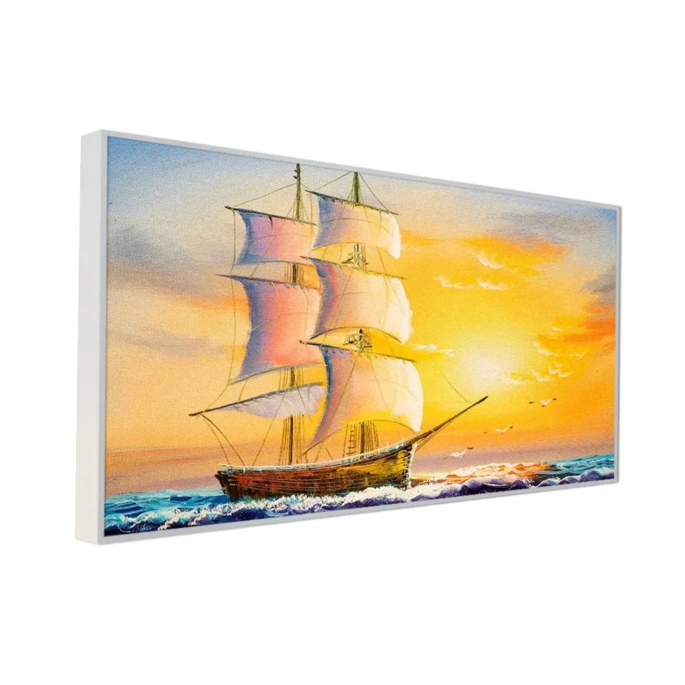 Beautiful Ship in the Sea Scenery Canvas Wall Painting - All India Decor
