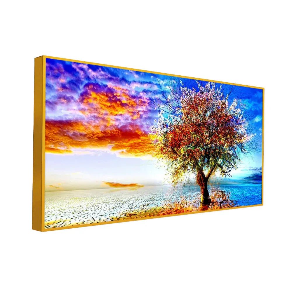 Big Panoramic Abstract Tree Wall Paintings & Canvas Wall Art - All India Decor