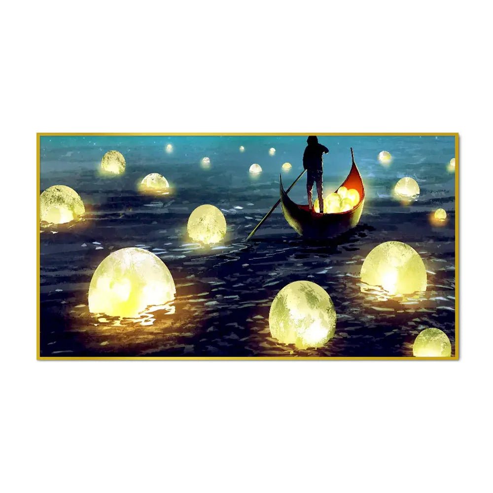 Lake of Moons Fantasy Canvas Wall Painting - All India Decor