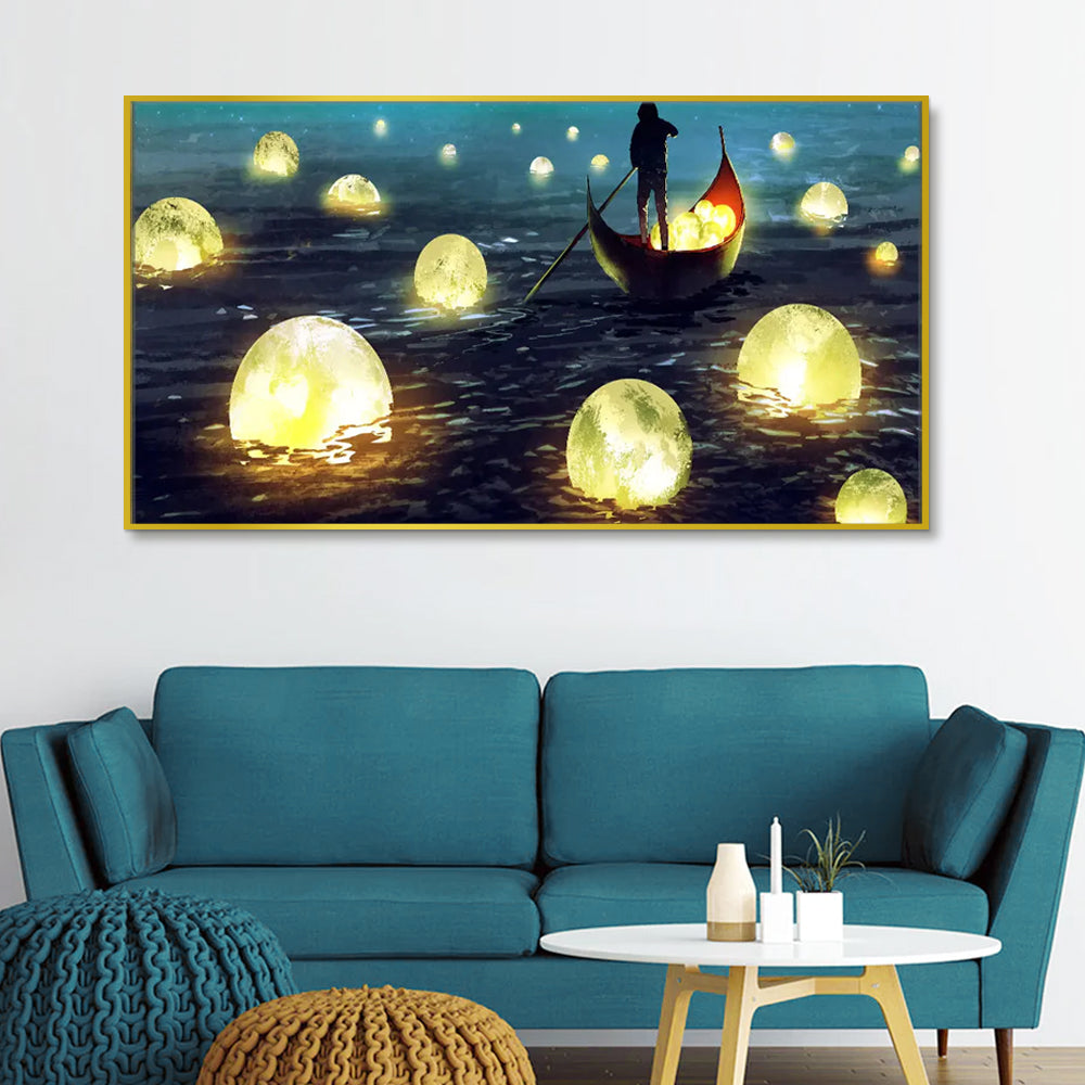 Lake of Moons Fantasy Canvas Wall Painting