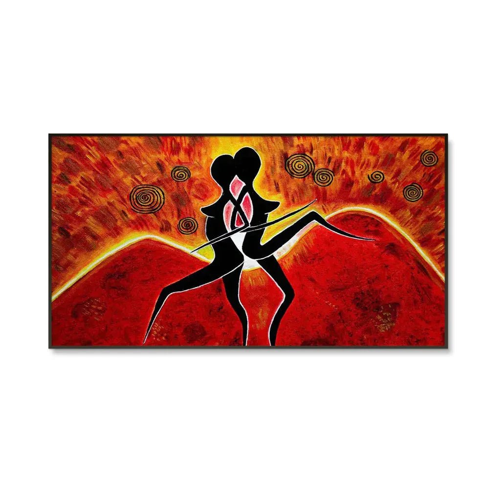 Beautiful Large Dancing Girls Modern Art Canvas Printed Painting - All India Decor