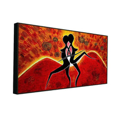 Beautiful Large Dancing Girls Modern Art Canvas Printed Painting - All India Decor