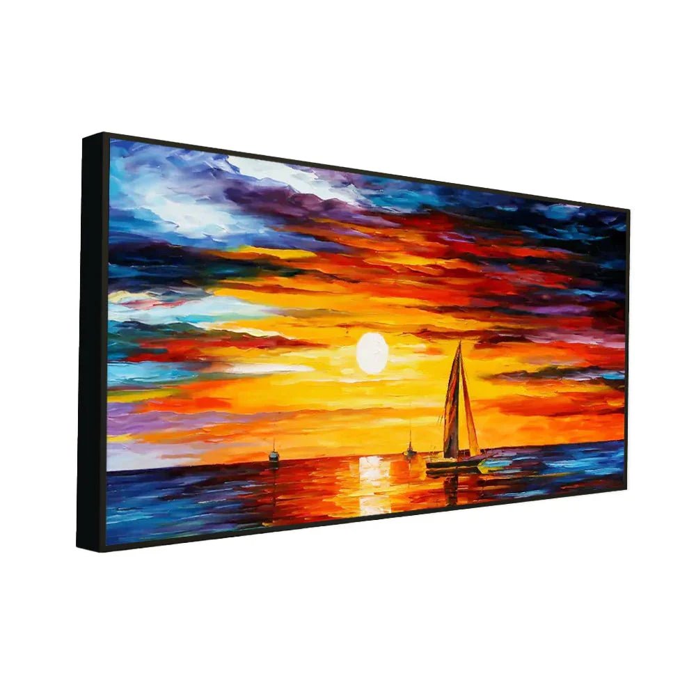Sunset Natural Scenery Big Panoramic Canvas Wall Painting - All India Decor