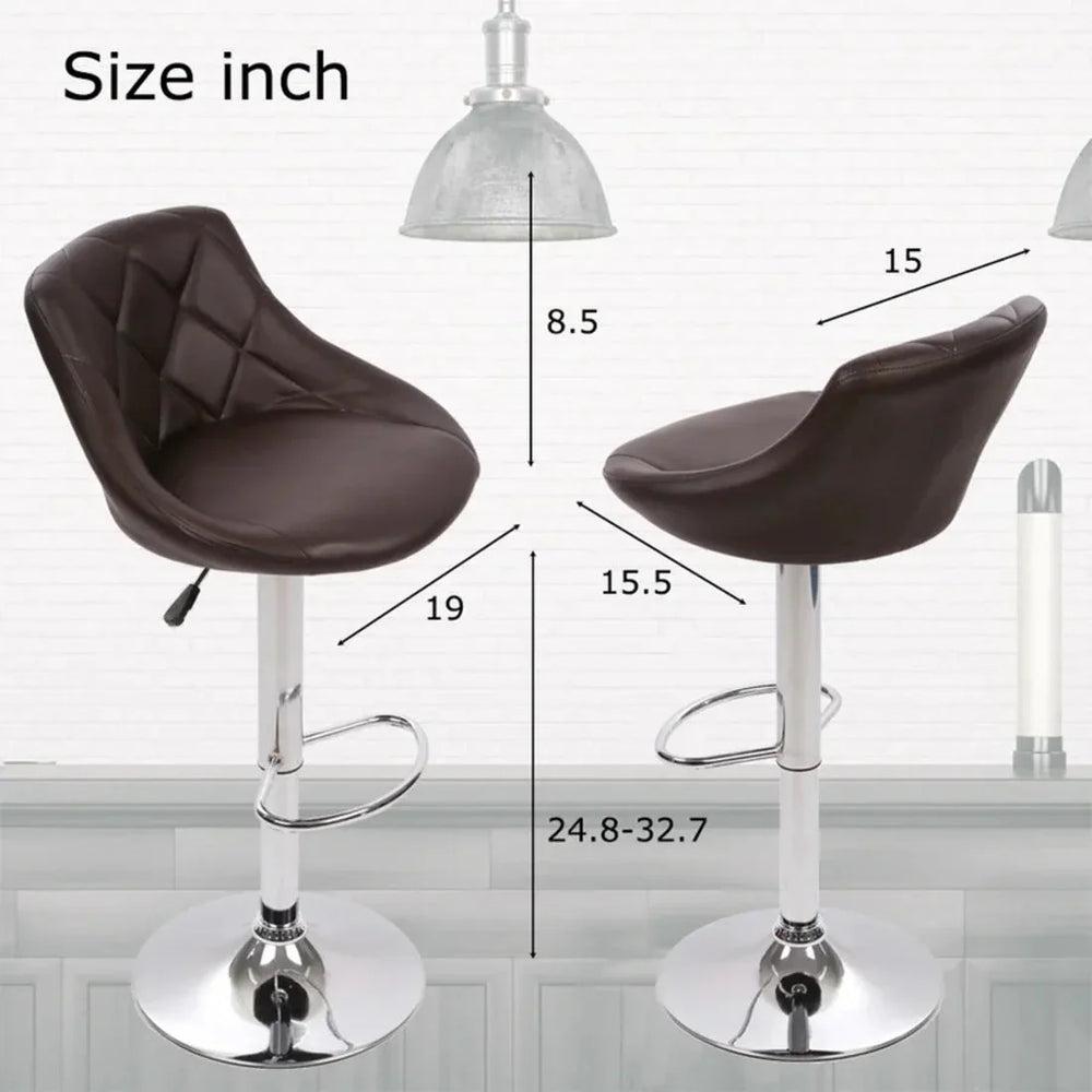 Easy Back Rest Coral Brown Comfy Leatherette Bar Stool / Long Chair - All India Decor