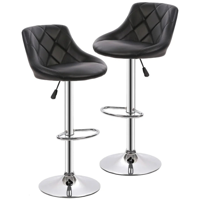 Easy Back Rest Coral Black Comfy Leatherette Bar Stool / Long Chair