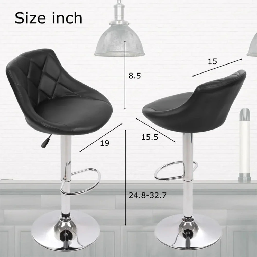 Easy Back Rest Coral Black Comfy Leatherette Bar Stool / Long Chair - All India Decor