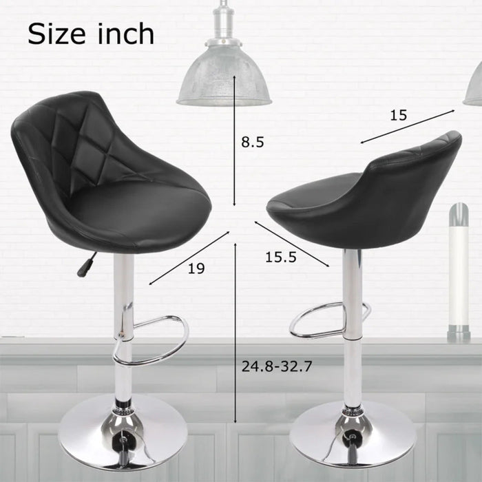 Easy Back Rest Coral Black Comfy Leatherette Bar Stool / Long Chair