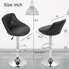 Easy Back Rest Coral Black Comfy Leatherette Bar Stool / Long Chair - All India Decor