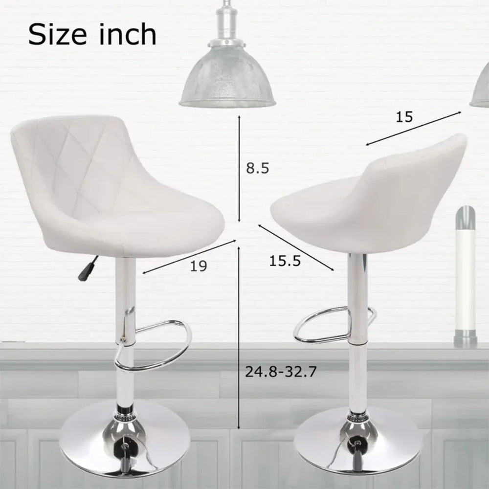 Easy Back Rest White Comfy Leatherette Bar Stool / Long Chair - All India Decor