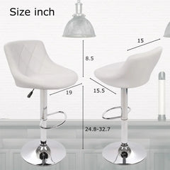 Easy Back Rest White Comfy Leatherette Bar Stool / Long Chair - All India Decor