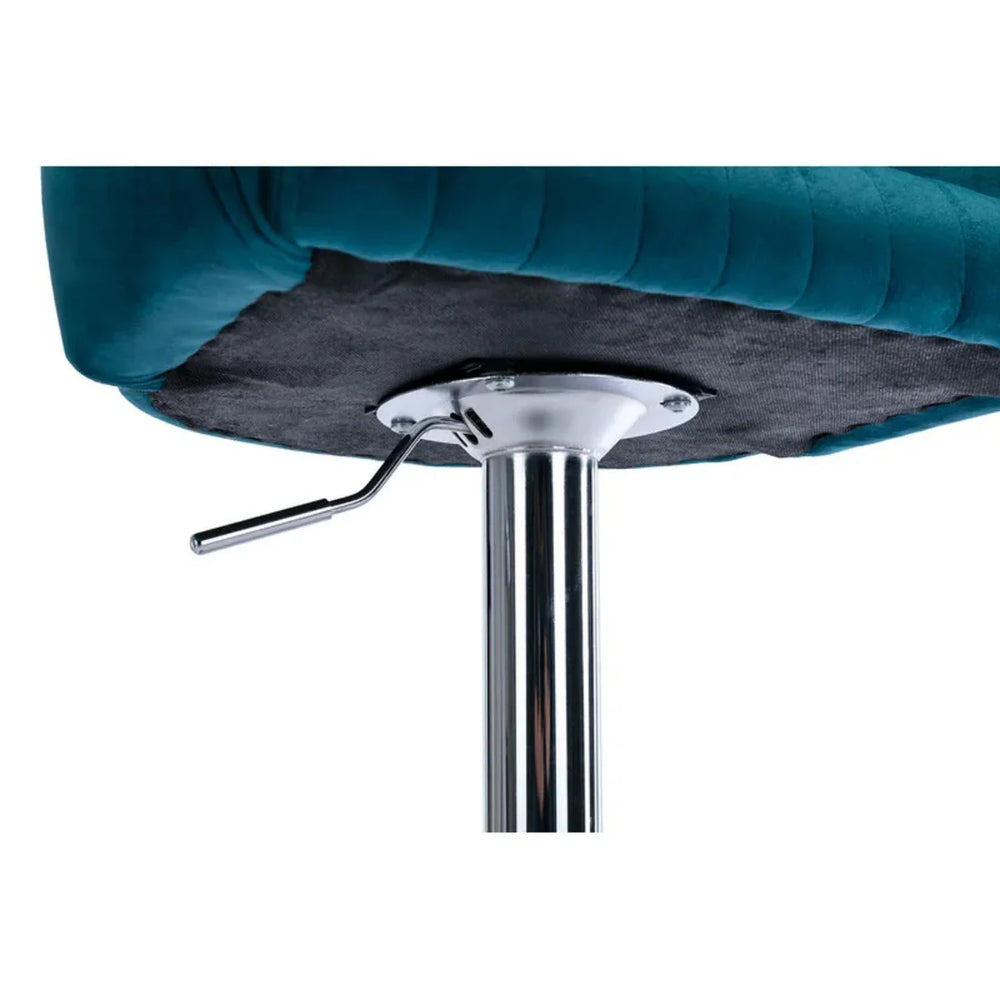 Emerald Plush Feel Velvet Adjustable Bar Stool - All India Decor