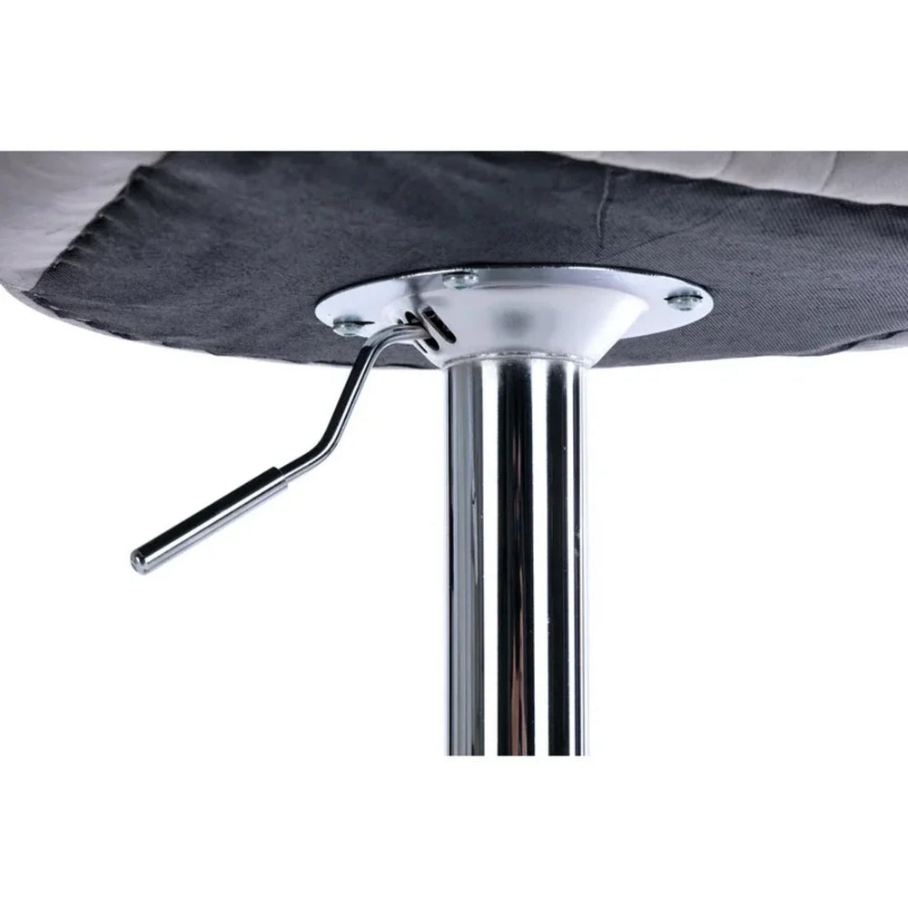 Grey Plush Feel Velvet Adjustable Bar Stool / Long Chair - All India Decor