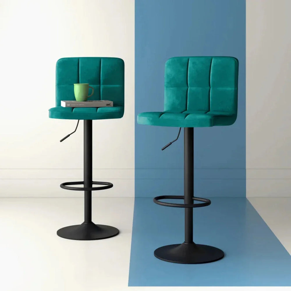 Emerald Plush Feel Velvet Counter Bar Chair / Long Chair - All India Decor