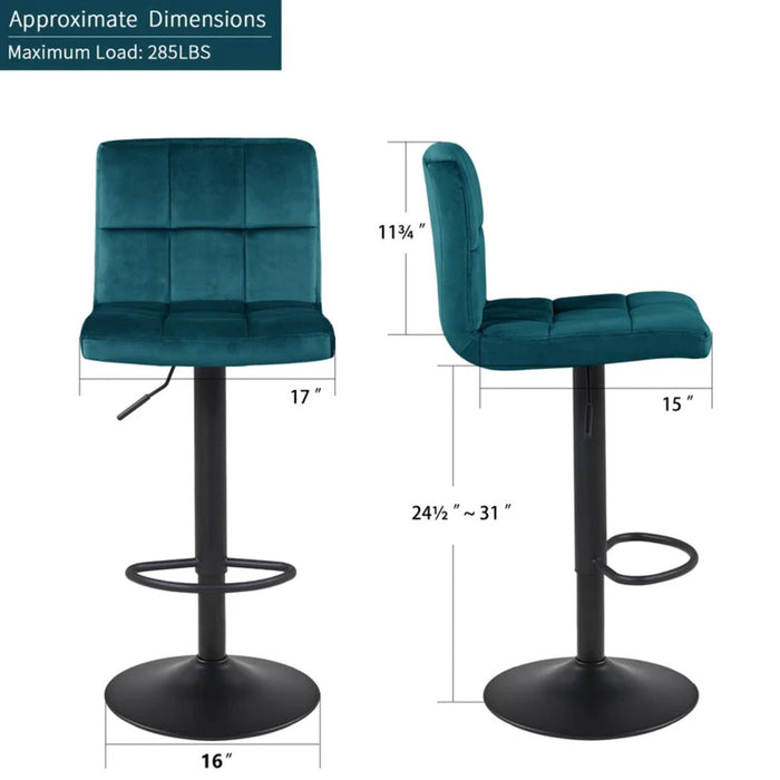 Emerald Plush Feel Velvet Counter Bar Chair / Long Chair