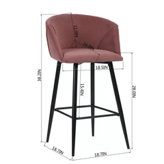 Luxurious Comfy Pink Velvet Counter Bar Chair / Long Chair - All India Decor
