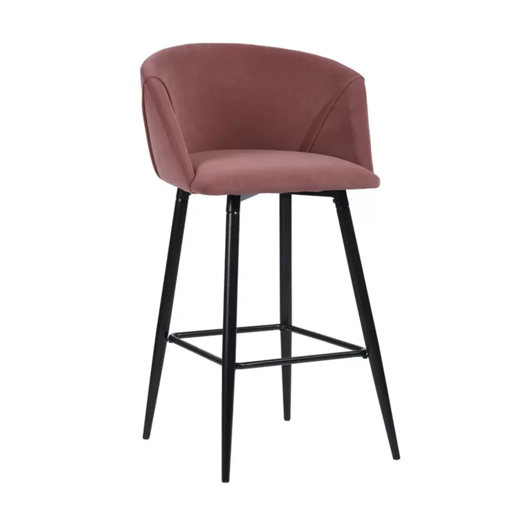 Luxurious Comfy Pink Velvet Counter Bar Chair / Long Chair - All India Decor