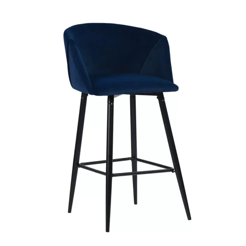 Luxurious Comfy Blue Velvet Counter Bar Chair / Long Chair - All India Decor