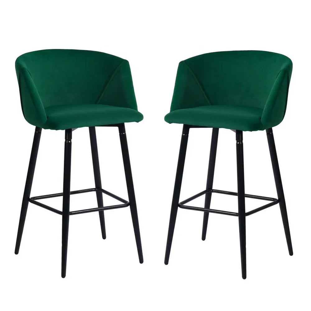 Luxurious Comfy Green Velvet Bar Chair / Long Chair - All India Decor