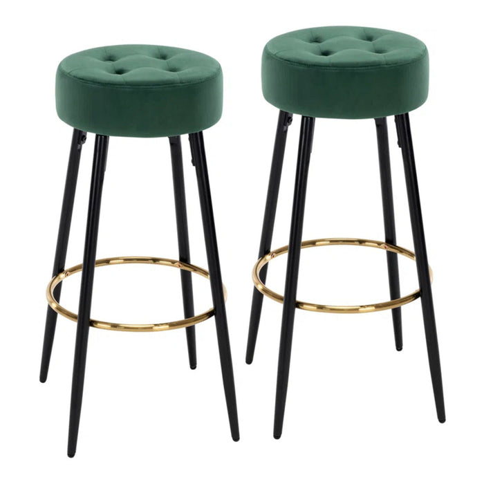 Plush Comfy Velvet Green Bar Stool / High Stool