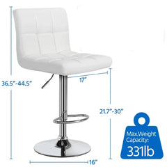 Luxurious Leatherette White Bar Stool - All India Decor
