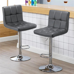 Luxurious Leatherette Grey Bar Stool / Long Chair - All India Decor