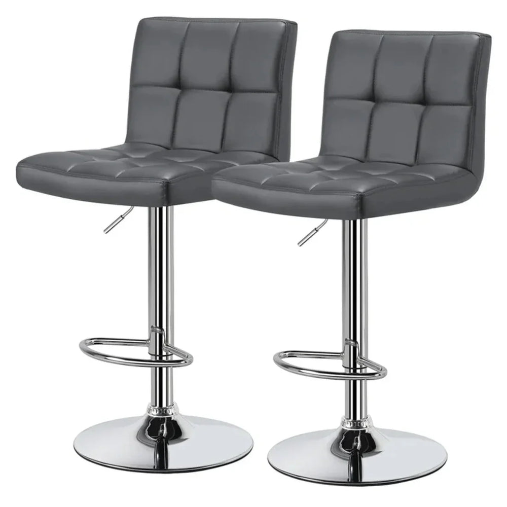 Luxurious Leatherette Grey Bar Stool / Long Chair - All India Decor