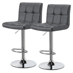 Luxurious Leatherette Grey Bar Stool / Long Chair - All India Decor