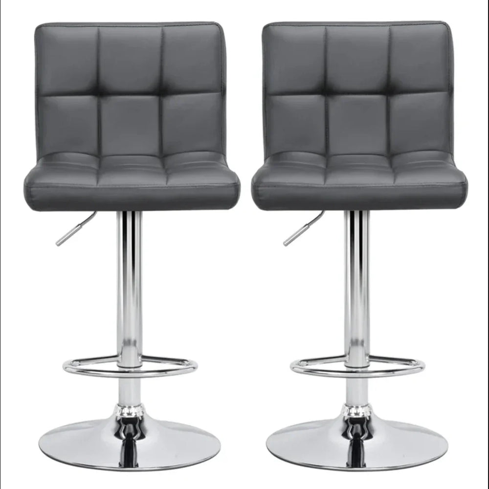 Luxurious Leatherette Grey Bar Stool / Long Chair - All India Decor