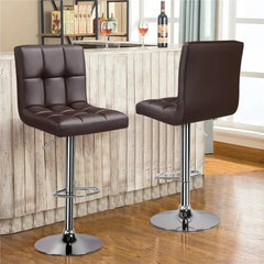 Luxurious Leatherette Brown Bar Stool / Long Chair - All India Decor