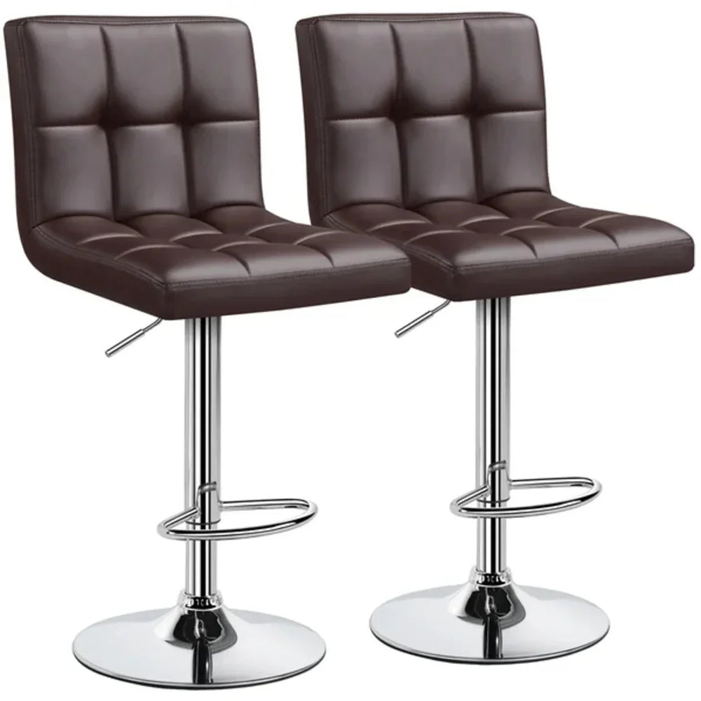 Luxurious Leatherette Brown Bar Stool / Long Chair - All India Decor
