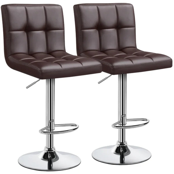 Luxurious Leatherette Brown Bar Stool / Long Chair