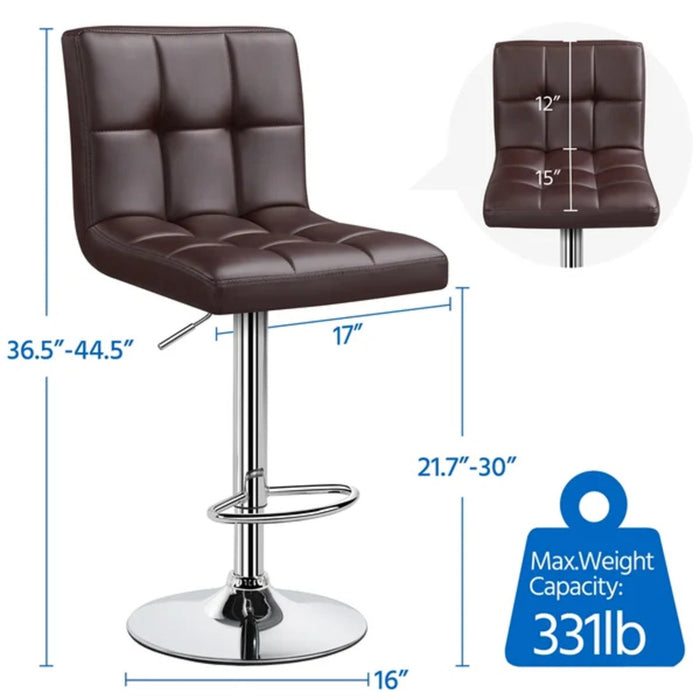 Luxurious Leatherette Brown Bar Stool / Long Chair