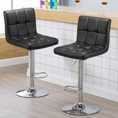 Luxurious Leatherette Black Bar Stool / Long Chair - All India Decor