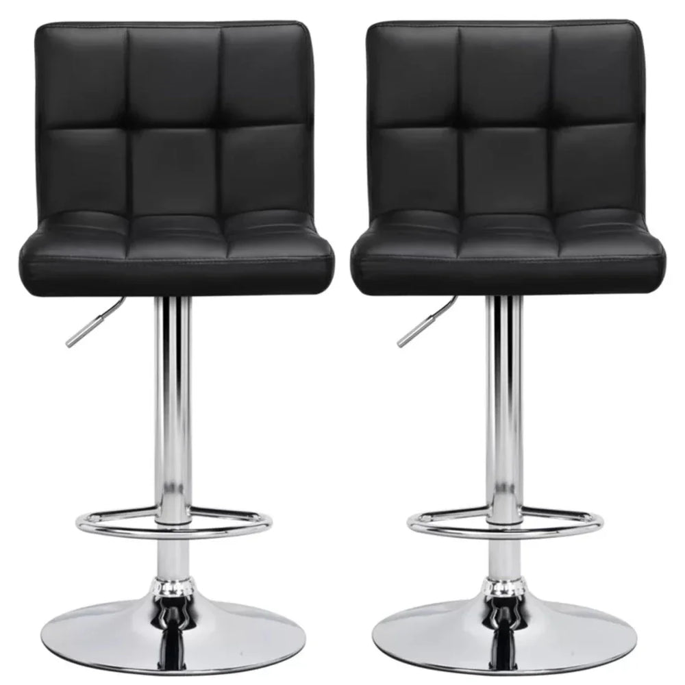 Luxurious Leatherette Black Bar Stool / Long Chair - All India Decor