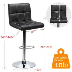 Luxurious Leatherette Black Bar Stool / Long Chair - All India Decor