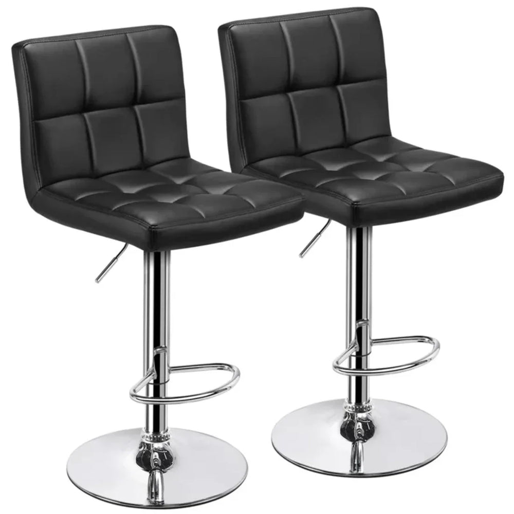 Luxurious Leatherette Black Bar Stool / Long Chair - All India Decor