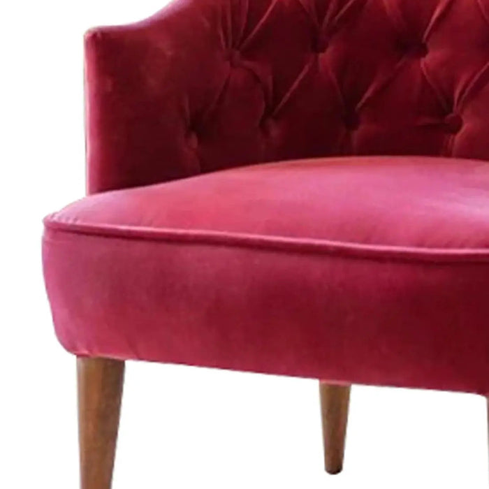 Red Wide Backrest Velvet Lounge Chair