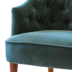 Sea Green Wide Backrest Velvet Lounge Chair