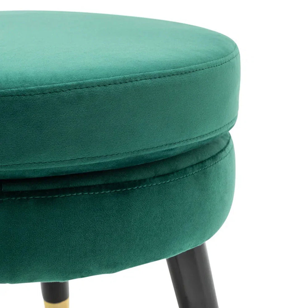 Luxury Green Velvet Lounge Chair With Ottoman - All India Decor