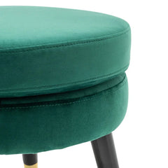 Luxury Green Velvet Lounge Chair With Ottoman - All India Decor