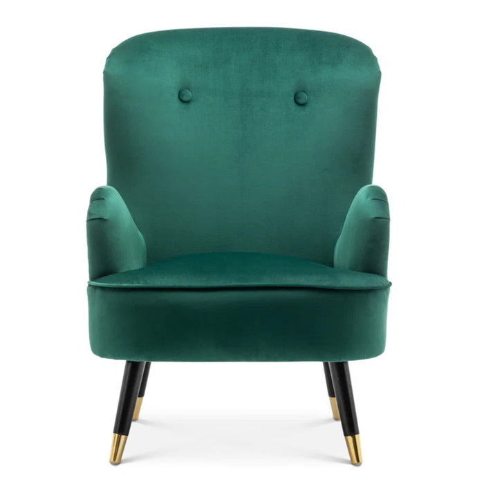 Luxury Green Velvet Lounge Chair With Ottoman