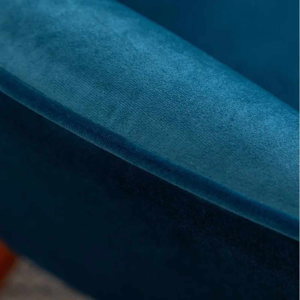Tufted Curvy Long Back Sea Green Lounge Chair With Ottoman - All India Decor