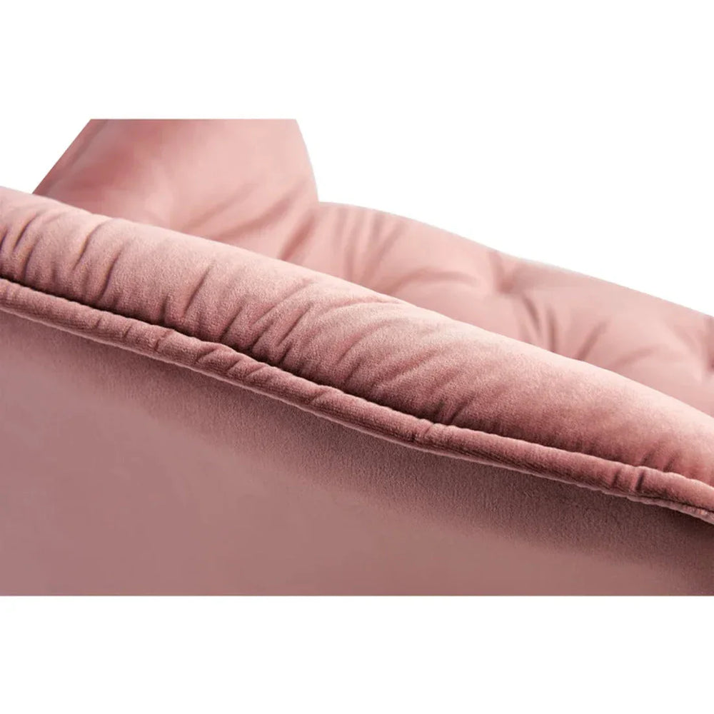 Rich Blush Pink Comfy Padded Tufted Velvet Lounge Chair - All India Decor