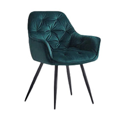 Rich Emerald Comfy Padded Tufted Velvet Lounge Chair