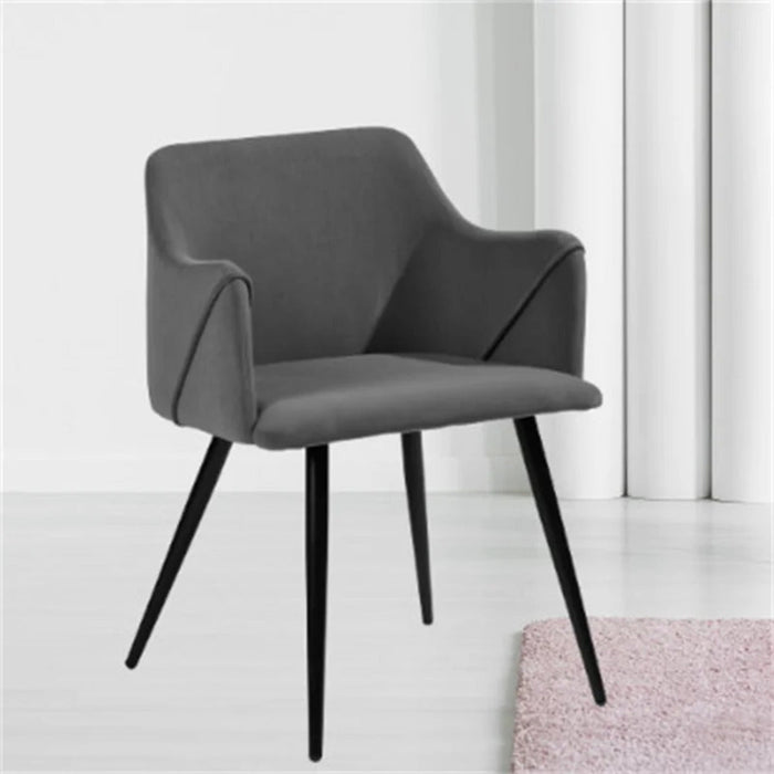 Grey Rich Cushiony Velvet Lounge Chair