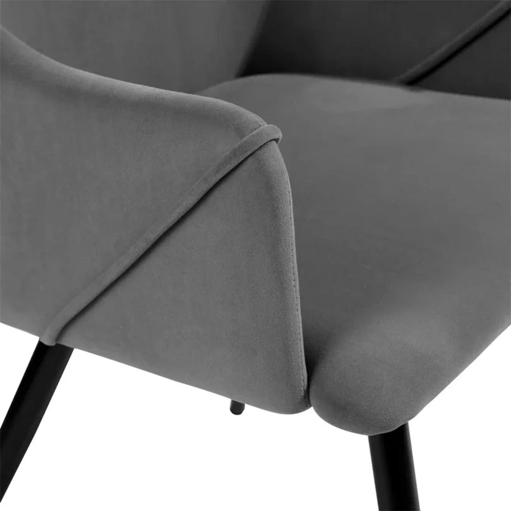 Grey Rich Cushiony Velvet Lounge Chair - All India Decor