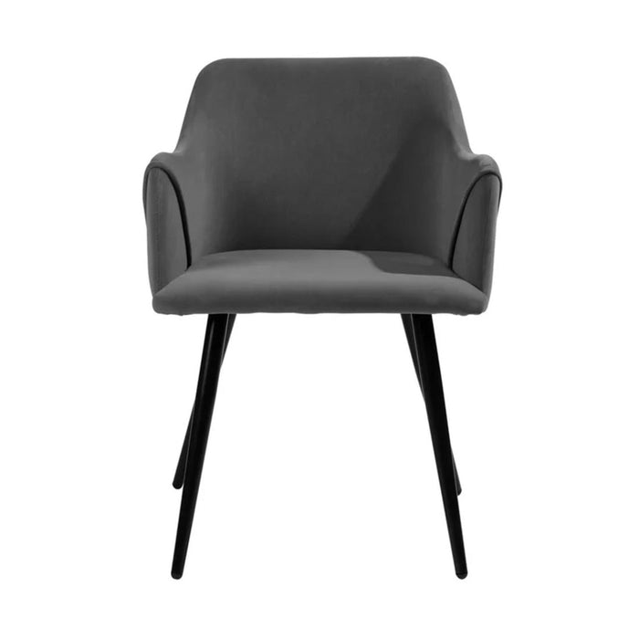 Grey Rich Cushiony Velvet Lounge Chair