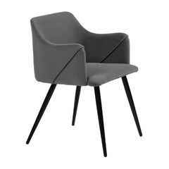 Grey Rich Cushiony Velvet Lounge Chair