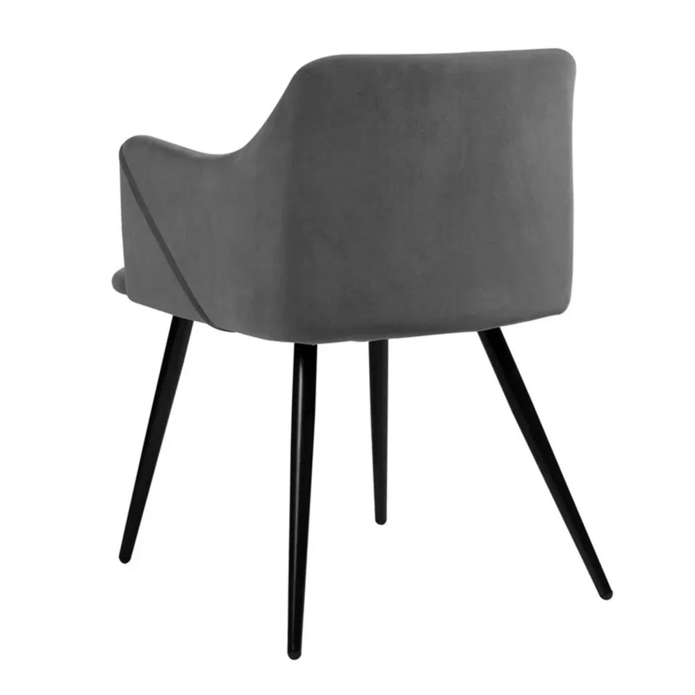 Grey Rich Cushiony Velvet Lounge Chair - All India Decor